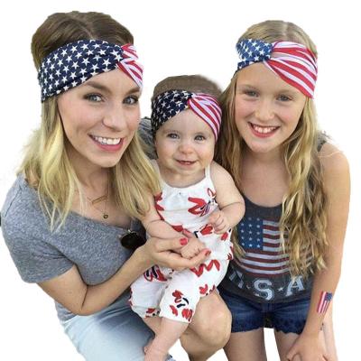 China Hair Band Independence Day Adult and Child Cross Headband Set for sale