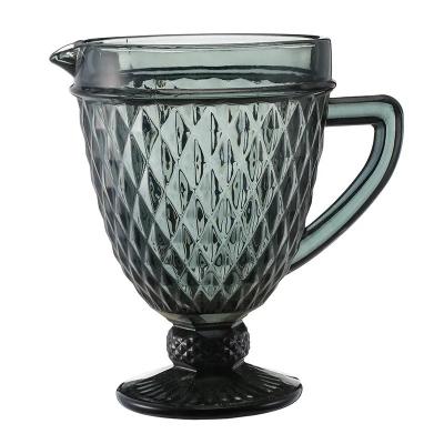 China Hot Europe 1500 Ml Custom Stained Glass Pitcher , Vintage Embossed Design for sale