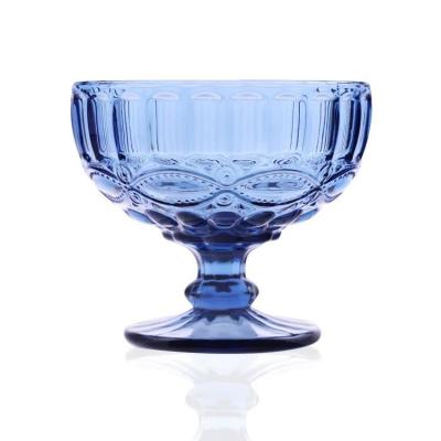 China Europe New Design Decorative Color Folk Art Ice Cream Bowls Exquisite Glass Cone Shaped Bowls for sale