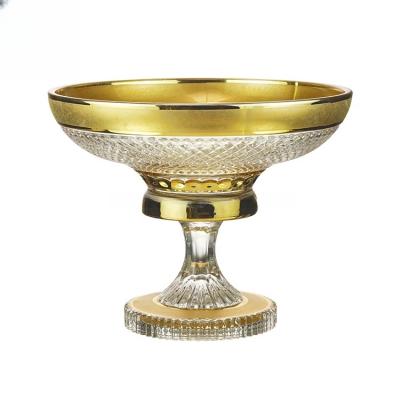 China Europe gold glass bowl for special Uzbekistan market festival banquets for sale