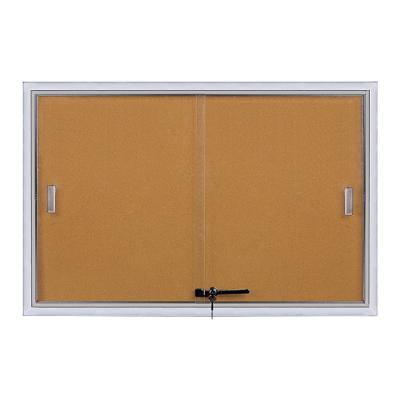 China Wall Mounted Message Table Bulletin Boards Cork Board Lockable Magnetic Notice Board With Glass Door for sale