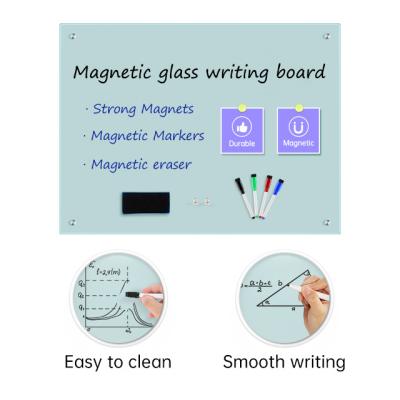 China Good Quality Durable Clear Magnetic Glass Whiteboard For Wall Office Desk Tempered Glass Writing White Board for sale