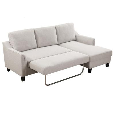 China New Design Convertible Fabric Pull Out Sofa With Wood Convertible Bed Sofa Bed for sale