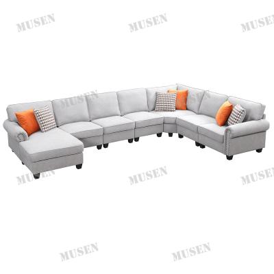 China Modern Family U Shape Soft Couch Corner Sofa Modular Living Room Sofa Furniture for sale