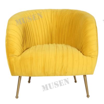 China Luxury Tufted Accent Chair Leisure Velvet Fabric Furniture Leather Armchair Modern Living Room Chair for sale