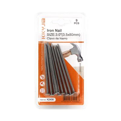 China New Packing K2456 Checkered 3.0 Inch Iron Nails Fasteners Hardware Accessories Factory Outlet For Supermarket OEM for sale