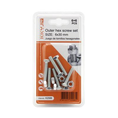 China Steel Factory Outlet Fastener Screw M6x30mm Hex Bolts Set Fastener Super Standard Wholesale Supplier for sale