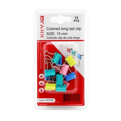 China K1716 New Durable Packaging 15mm Binder Clip Factory Outlet Painting Hardware Wholesale and Support OEM for sale