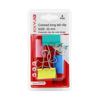 China K1719 New Durable Packaging 32mm Color Binder Clip Factory Outlet Painting Hardware Wholesale and Support OEM for sale