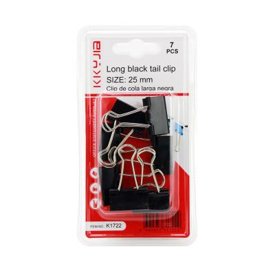 China K1722 New Durable Black Packaging 25mm Binder Clip Factory Outlet Painting Hardware Wholesale and Support OEM for sale