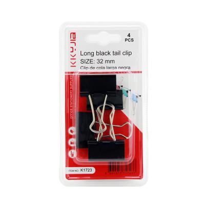 China K1723 New Durable Black Packaging 32mm Binder Clip Factory Outlet Painting Hardware Wholesale and Support OEM for sale