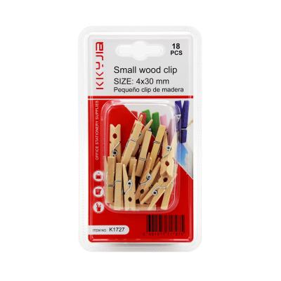 China K1727 New Classic 30mm Wooden Packing Clip For Supermarket Stationery Wholesale And Support OEM for sale