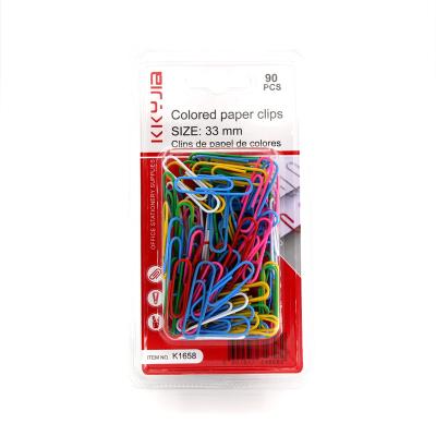 China Colorful Metal Factory Outlet K1658 33mm Paper Clip Stationery Wholesale And Support OEM for sale