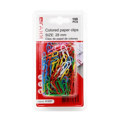 China K1657 Metal Factory Outlet 28mm Colored Paper Clip Stationery Wholesale And Support OEM for sale