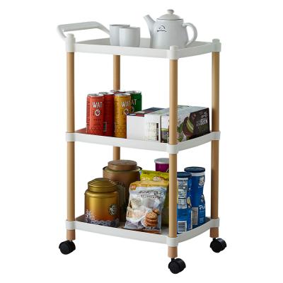 China Customized Eco-friedly Portable Mobile Metal Kitchen Storage Cart 2/3-Tier Slim Carts for sale