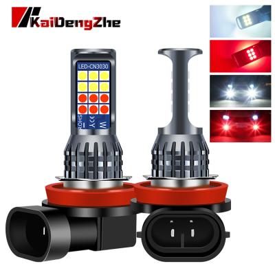 China New Aluminum Alloy Model 12V Car Light Two Color 3030 24SMD H8 LED Daytime Running Fog Lamp for sale