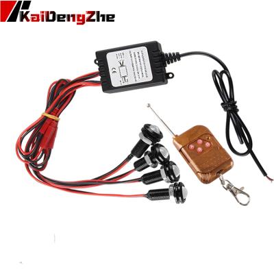 China Universal 12V LED Strobe Lamp Radio Warning Kit Car Accessories 4 Led Eagle Eye Light for sale