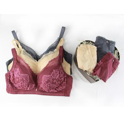 China Wholesale Breathable Women Underwear Bra Brief Sets Stylish Embroidered With Insert Pad Bra for sale