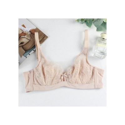 China Pink Breathable Hot High Quality Daily Comfortable Lace Underwear Women Soft Bra for sale