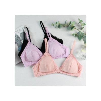 China Breathable Women Fashion Breathable Soft Bra With Insert Pad Daily Wear Triangle Bra for sale