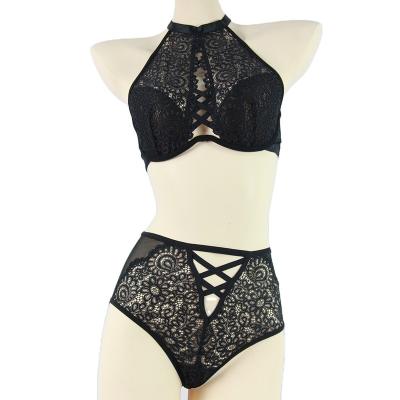 China Lace Up Sexy Women Lingerie Camisole Bra Set for sale