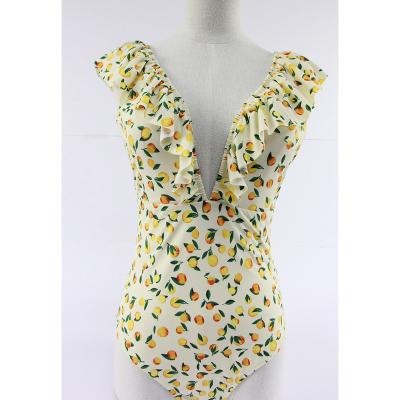 China Removable Padded Fashion All Over Print Beach Wear Women One Piece Swimwear for sale