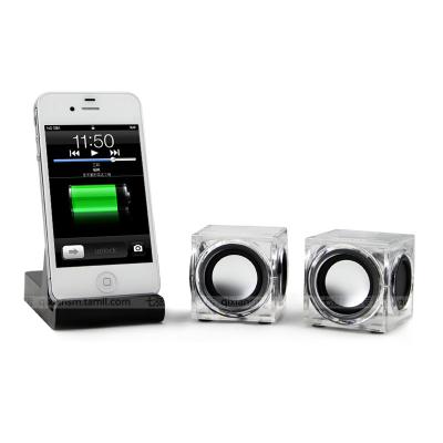 China Ipad / Ipod Active amplifier crystal USB desktop speakers support TF card for sale