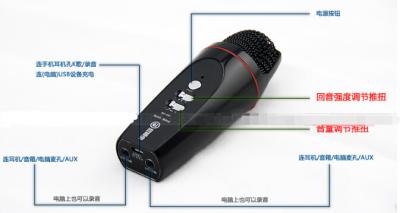 China Professionele audio vocale de Zaksmartphone mic van opnamejonge geitjes om spel te zingen en te spelen Te koop