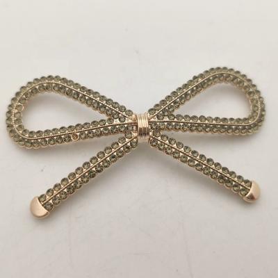 China Latest Fashion Plastic Bowknot Rhinestone Buckle For Lady Shoe Accessory for sale