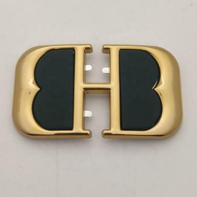 China High Quality Zinc Alloy Quadrilateral Leaf Two Color Shoe Decoration Shoe Buckle for sale