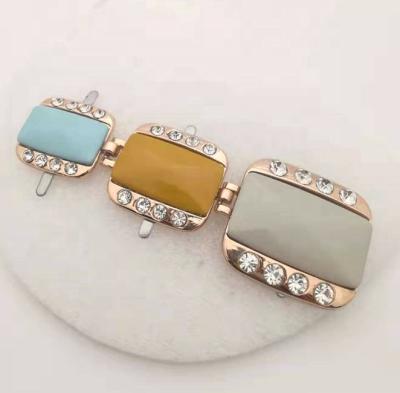 China Blue Shoe Ornament Rectangle Stone And Shiny White Zircon Shoe Trim for sale