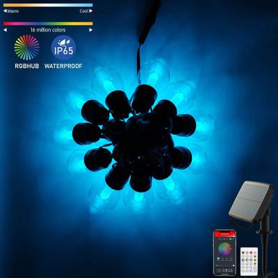 China App Control S14 RGB Patio Lights Outdoor Solar Unbreakable String Lights 2200mAh Luces De Navidad Edison Vintage Bulbs Dimmable for sale