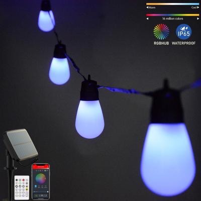 China S14 RGB Solar Patio Lights Vintage Edison luces solares de navidad Bulbs Holiday Lighting String Decorative 2200mAh Solar Patio Light for sale