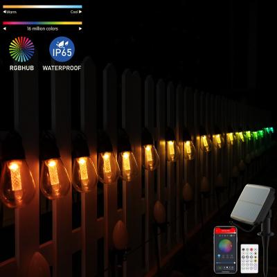 China Outdoor Garden 110V 220V S14 RGB Remote Control Waterproof LED App Patio String Lights Waterproof Solar Powered Lights Outdoor String for sale