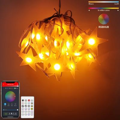 China Blue Tooth Stander 5.0/4.2 33Ft 50 Led Twinkle Star String Light Outdoor App Control RGB Christmas Bedroom Festoon Fairy Star String Lights for sale