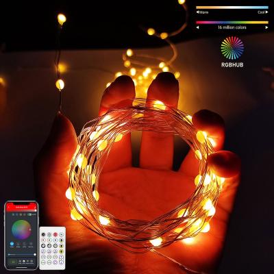 China Blue Tooth Stander 5.0/4.2 33Ft Wedding Ramadan Diwali Decorative Firefly Twinkle APP Control 100 LED Christmas Fairy Lights IR Lights LED String Lights for sale