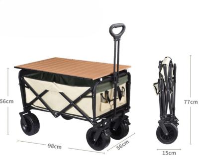 China Outdoor Leisure Camping Collapsible Collapsible Folding Carts Cart With Table for sale