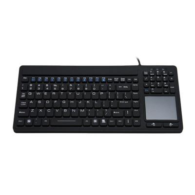 China Computer Keyboard Lack Color Silicone Touchpad Washable Waterproof Industrial Keyboard for sale