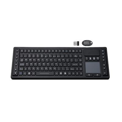 China Computer Keyboard Touch Pad wireless black color silicone washable waterproof industrial keyboard for sale