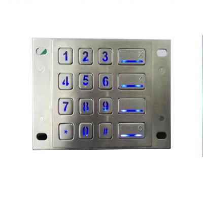 China Waterproof Telecommunication Equipment KMY 4X4 DES 3DES Stainless Steel Pin Pad Encrypted Keypad for sale