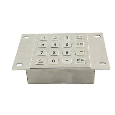 China 4X4 Telecommunication Equipment DES 3DES Customized Waterproof Encrypted Stainless Steel Pin Pad Keypad for sale