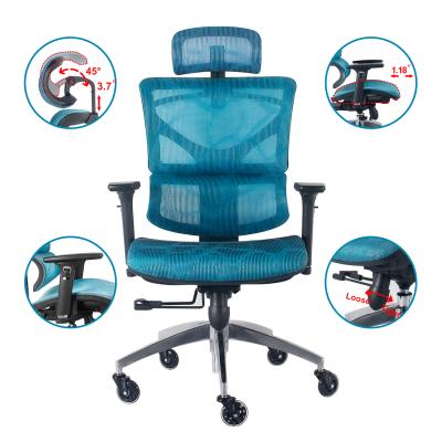 China 2021 New Adjustable Modern Executive Office Chair High Back Mesh Chair Office Chair (Height) Te koop