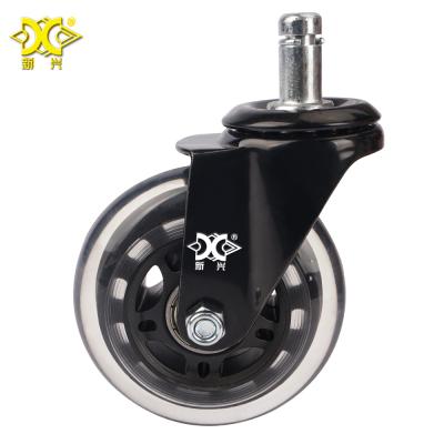 China High Quality PIVOT PU Caster Wheel Black Painting Bracket Screw Style for sale