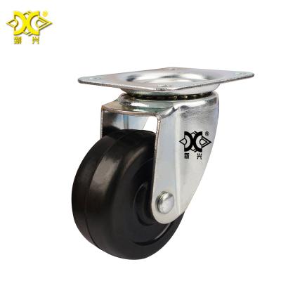 China For Office Furniture High Quality Rubber Swivel Caster Industrial 2 Inch Steel Plate Roller Wheels For Trolley Cart for sale