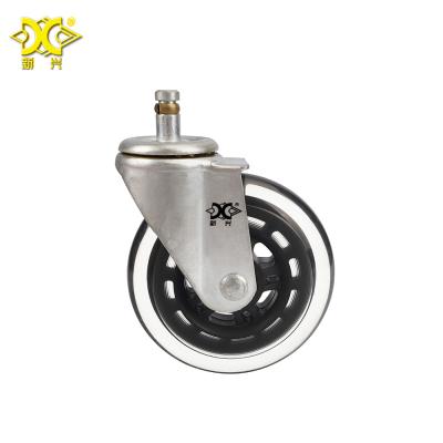 Κίνα Contemporary 4 Inch Light Duty PU Rollerblade Office Chair Caster Wheels Replacement Swivel Rod Wheels προς πώληση