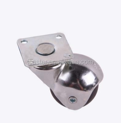 Китай Modern 2 Inch Swivel Ball Caster Nylon Steel Plate Industrial Rigid Roller Wheels For Trolley Cart продается