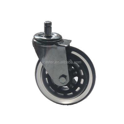 中国 4 Inch PU Office Chair Rollerblade Office Chair Caster Wheels Replacement, Threaded Stem Roller Caster 販売のため