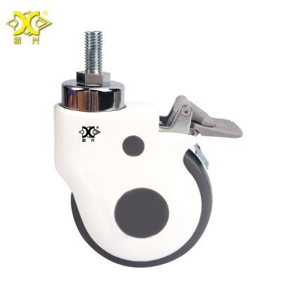 China 3 Inch PIVOT 75mm PVC Medical Caster Locking Brake Stem Caster Hospital Bed Caster Wheel for sale