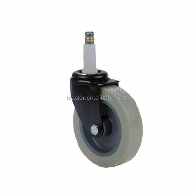 China Factory Price Folding Threaded Stem Casters 4 Inch PVC Industrial Swivel Wheels With Plastic Insert for sale