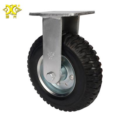 China PIVOT 8 Inch Galvanized Pneumatic Rubber Fixed Rigid Caster Wheels zu verkaufen